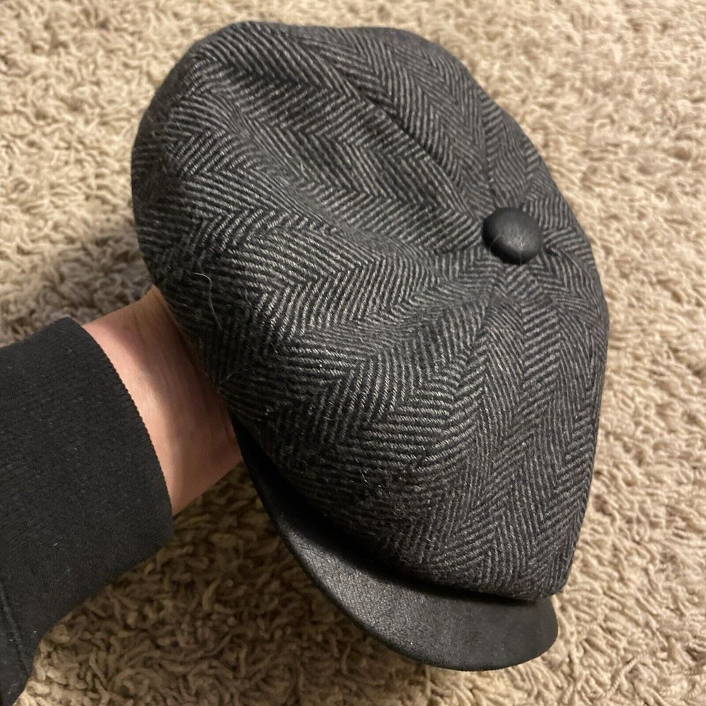 DOBBS NEWSBOY GOLF Medium GATZBY CAP Wool Polyester Black/gray - Picture 7 of 8